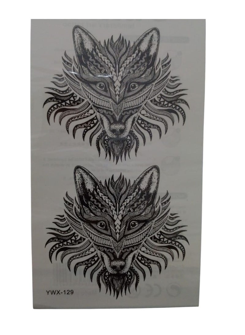 Generic Black Wolf Head Tattoo 