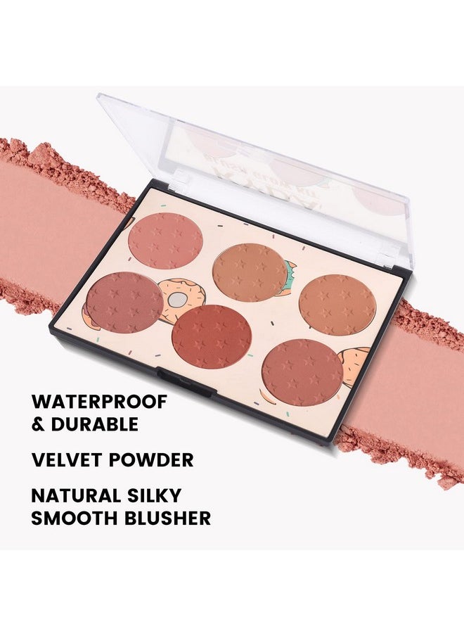 KYDA 6 Colors Face Blush Palette, Matte Shimmer Blush Palette, Smooth Blendable Powder Blush, Contour Highlighter Blush Multiuse Makeup Palette-Set A  - Image 2