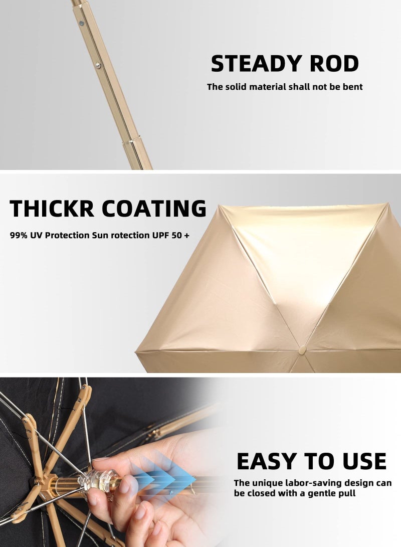 KASTWAVE Ladies Umbrella, Mini Compact Travel Folding Umbrellas Travel Mini Umbrella for Purse UV Umbrella Protection Lightweight Umbrella for Women - Image 5