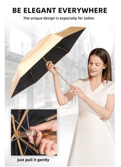 KASTWAVE Ladies Umbrella, Mini Compact Travel Folding Umbrellas Travel Mini Umbrella for Purse UV Umbrella Protection Lightweight Umbrella for Women  - Image 4