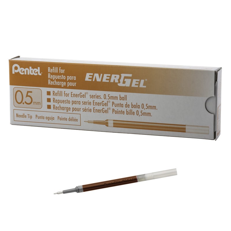 Pentel Refill Ink for EnerGel Pen Needle Tip, Fine, 12 Pack, 0.5mm, Orange (LRN5-F) - Image 4