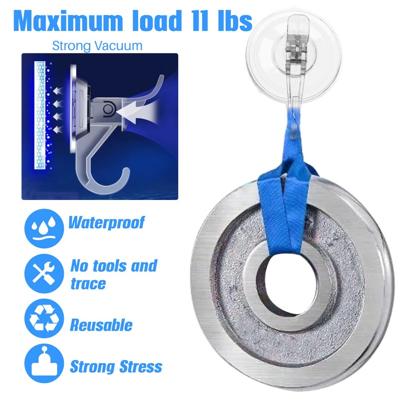 Antimbee 3 Pack Suction Cup Hooks, Clear Suction Cup Hanger, Removable Small Suction Cups for Shower, Bathroom, Glass, Door, Windows, Kitchen-Max Hanging up to 11 lbs on Smooth Surface - Image 5