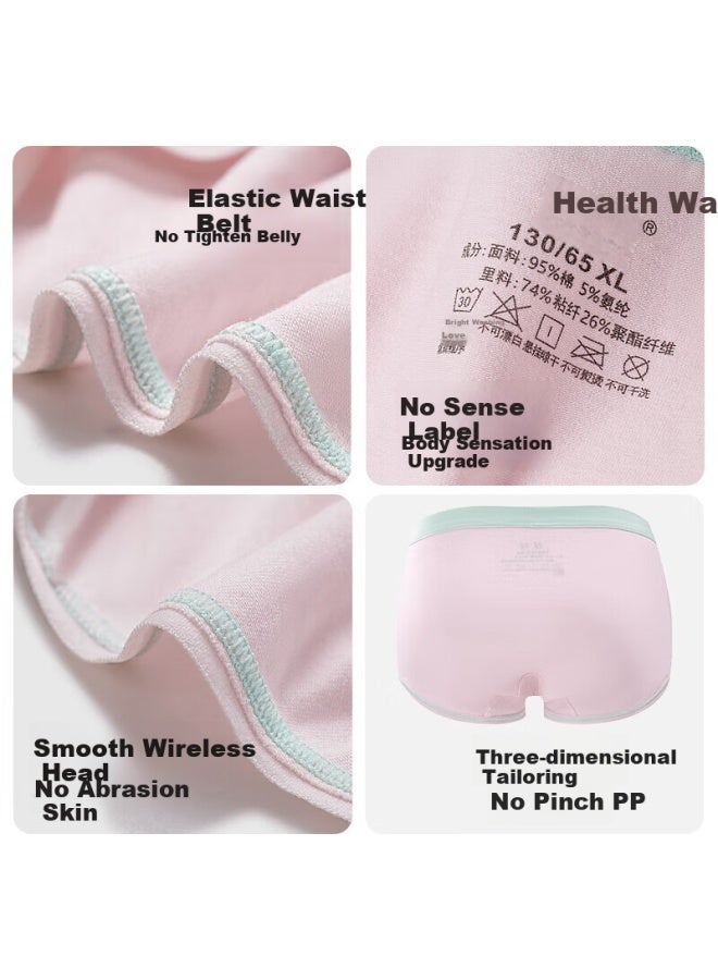 Athlete Jianjiang 50s Long-staple Cotton Children's Underwear, Girls' Panties, Kids' Triangle Briefs For Older Girls, Antibacterial And Breathable, 4-pack - Image 4