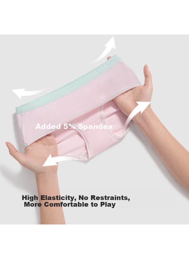 Athlete Jianjiang 50s Long-staple Cotton Children's Underwear, Girls' Panties, Kids' Triangle Briefs For Older Girls, Antibacterial And Breathable, 4-pack - Image 3