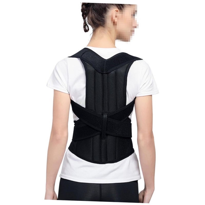 Adjustable Back Brace For Posture Correction Hunchback Relief Lumbar Support Black - Image 2