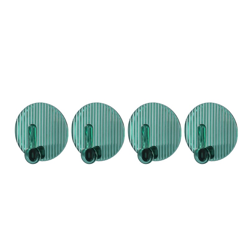 4pcs Adhesive Hooks No Drilling Strong Self Adhesive Towel Coat Hooks for Bathroom Shower Kitchen Keys Door Green - Image 1