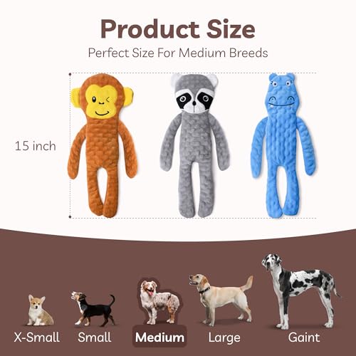 SHARLOVY No Stuffing Dog Toys 5 Pack, Crinkle Interactive Dogs Toy for Boredom, Puppy Toys for Teething to Keep Them Busy, Cute Squeaky Dogs Toy for Small, Medium, and Large Breed - Image 4