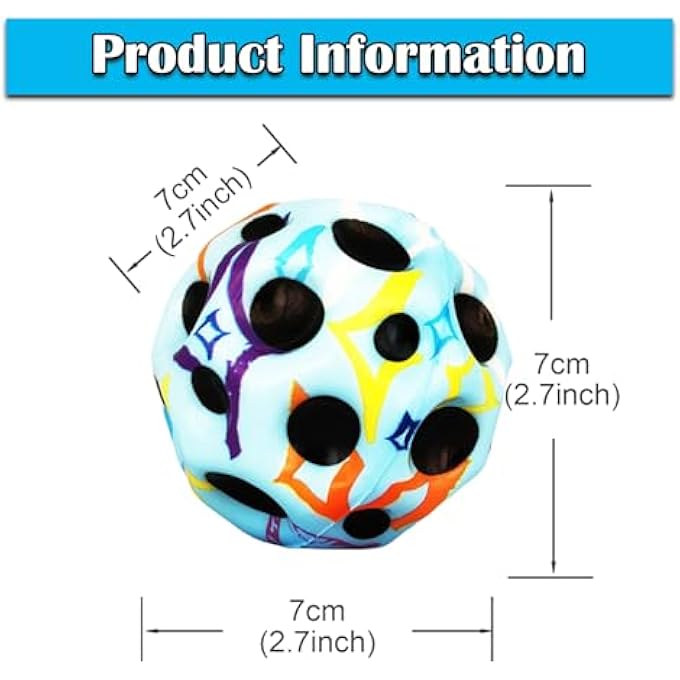 QOUXZ 6 Pack Astro Jump Ball, Multicolored Spaceballs, Mini Bounce Ball, Super High Bouncing Lightweight Jumping Ball for Children, Bouncy Balls, Jumping Ball, Bouncing Ball Toy for Stress Relief - Image 2