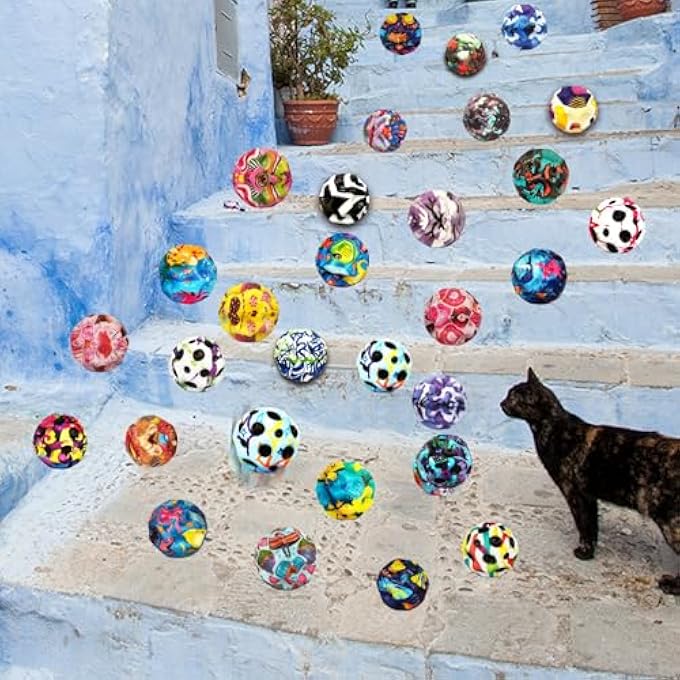 QOUXZ 6 Pack Astro Jump Ball, Multicolored Spaceballs, Mini Bounce Ball, Super High Bouncing Lightweight Jumping Ball for Children, Bouncy Balls, Jumping Ball, Bouncing Ball Toy for Stress Relief - Image 3