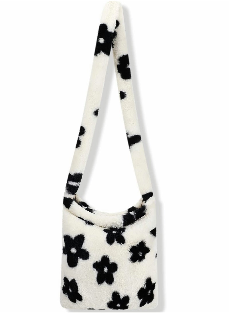 Plush Underarm Bag, Ladies Fluffy Shoulder Bag, Women Y2K Furry Purse, Fluffy Tote Bag for Autumn and Winter  - Image 1