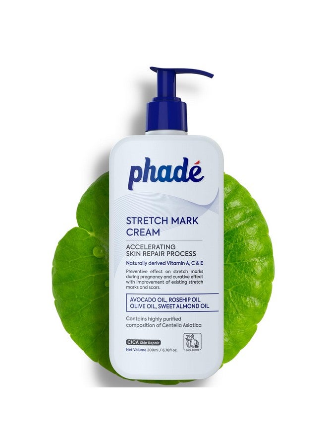 Phade ® Stretch Mark Cream For Pregnancy Stretch Marks Cream For Women & Men With Cica I Stretch Mark Removal Cream Enriched With Shea Butter Scar Cream 200Ml - Image 1