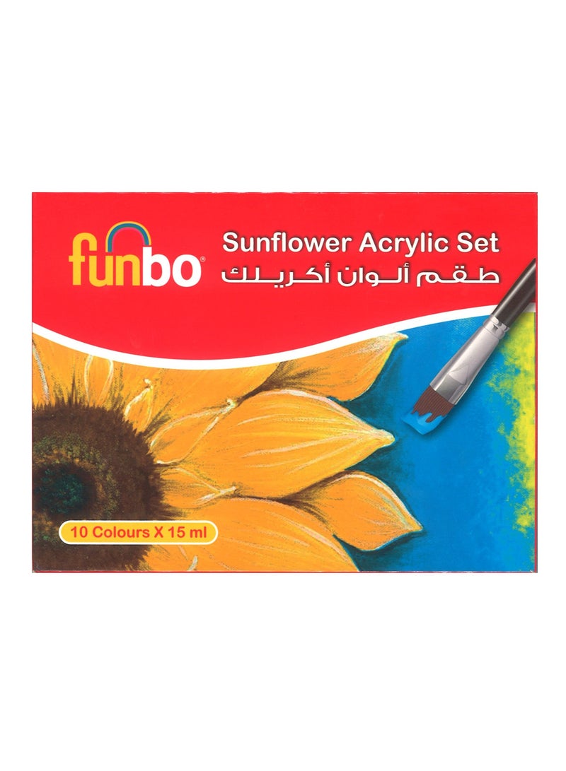 Funbo 10-Piece Sunflower Acrylic Set Multicolour - Image 2