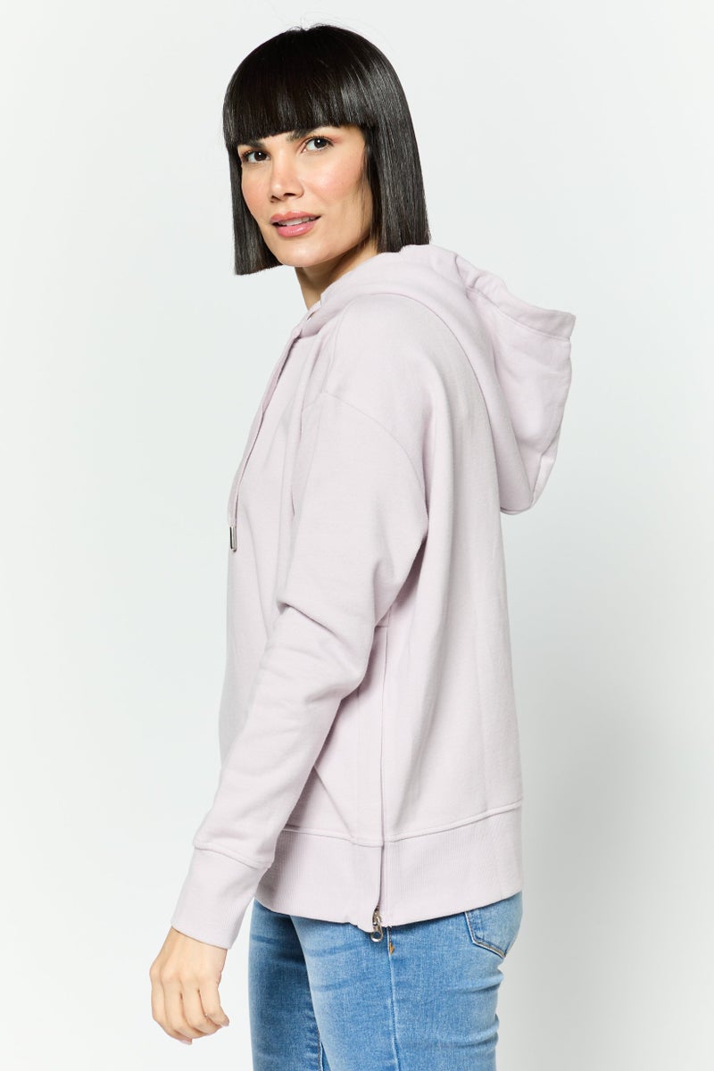 ESPRIT سويت شيرت نسائي بغطاء رأس بأكمام طويلة بلون ليلك - Image 2