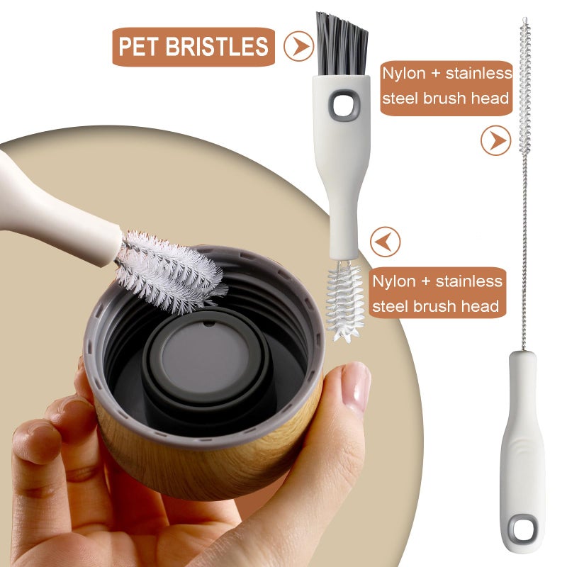 BSMstone Cup Lid Cleaning Brush Set Multifunctional Bottle Cleaning Tools Portable Gap Cleaner Kit for Baby Bottle Sippy Cup Tubes Teapot Spout - Image 3
