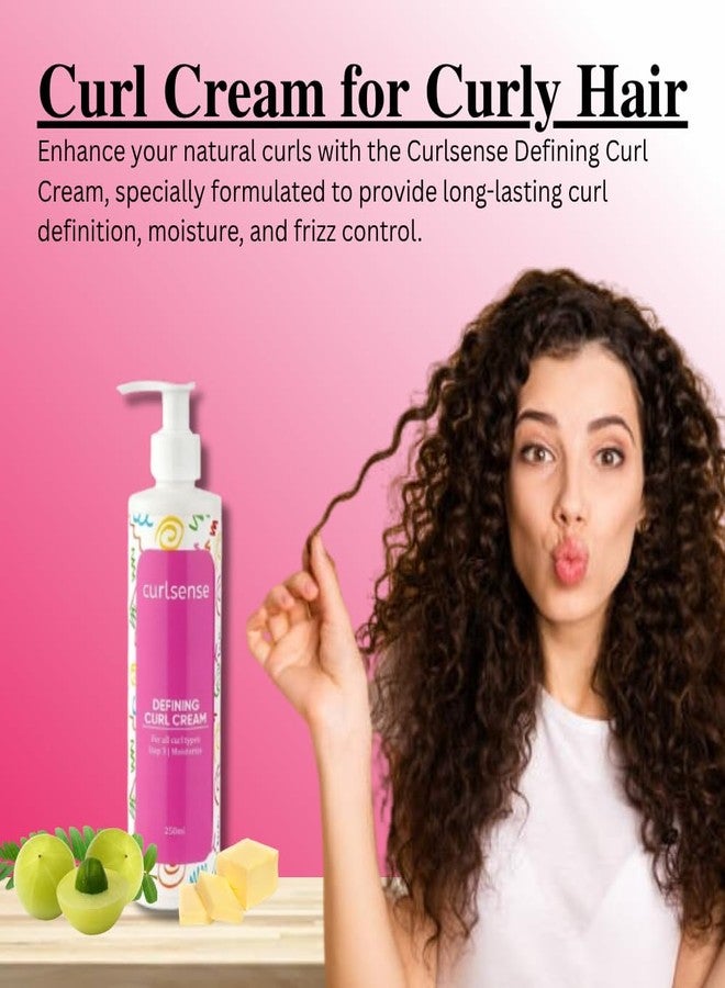 Curlsense Defining Curl Cream for Curly, Wavy & Coily Hair - Frizz Control, Enhanced Curl Definition, Hydrating & Lightweight Styling Cream, Nourishes and Softens Curls, 250ml - Image 3