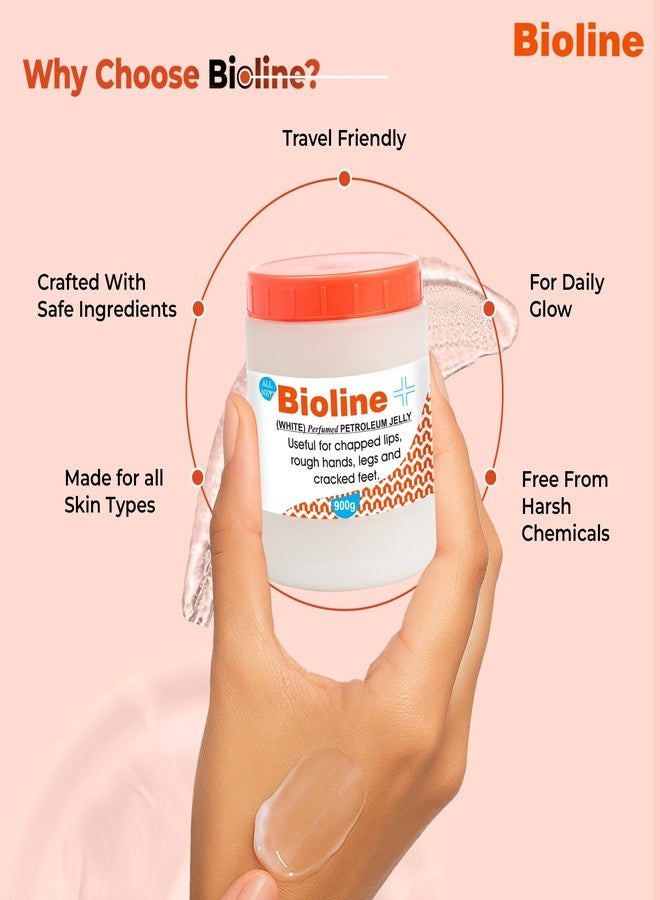 Bioline White Perfumed Petroleum Jelly | Deep Moisture & Skin Protection | Heals Dry Skin, Chapped Lips, Cracked Heels & Minor Cuts | Daily Use for All Skin Types- 900g (Pack of 1) - Image 4