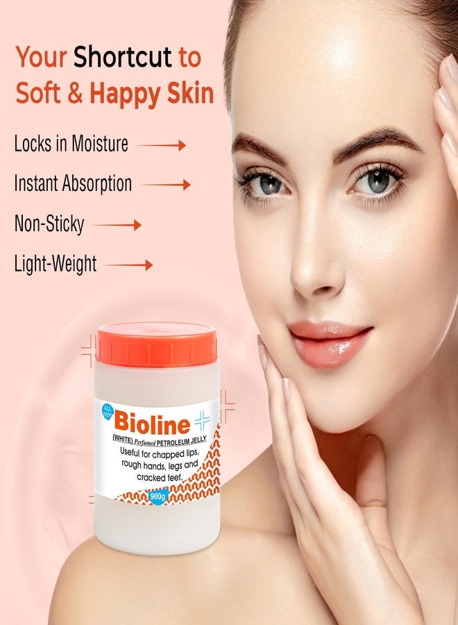 Bioline White Perfumed Petroleum Jelly | Deep Moisture & Skin Protection | Heals Dry Skin, Chapped Lips, Cracked Heels & Minor Cuts | Daily Use for All Skin Types- 900g (Pack of 1) - Image 2