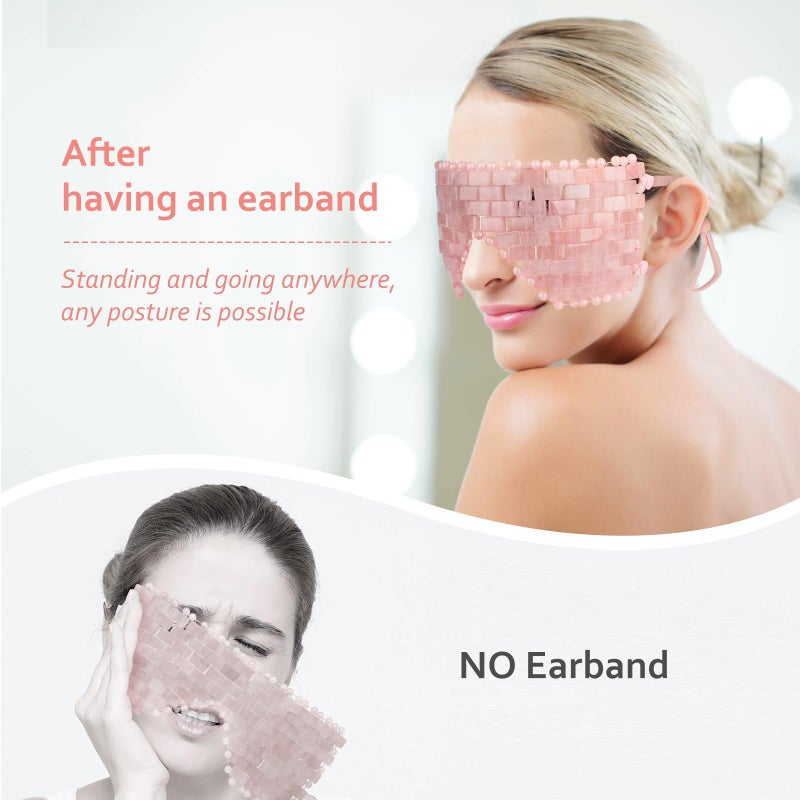 ideayard Rose Quartz Eye Mask, Cooling Eye Mask 100% All Natural Crystal Mask for Facial Puffy Eyes Reusable - Image 5