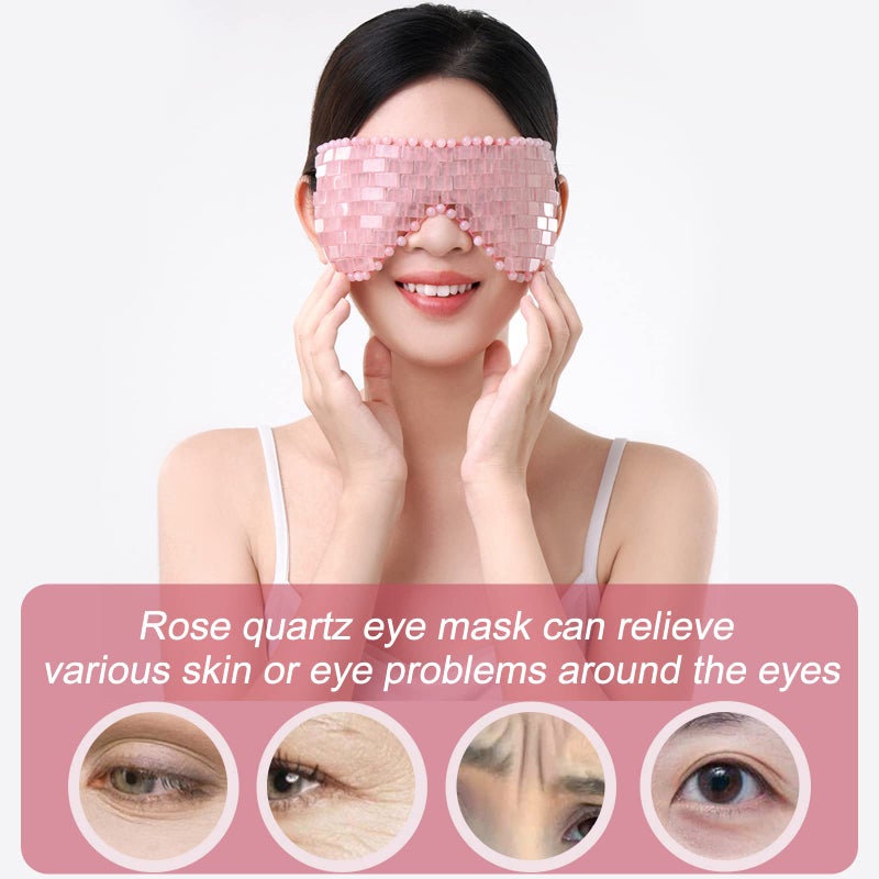 ideayard Rose Quartz Eye Mask, Cooling Eye Mask 100% All Natural Crystal Mask for Facial Puffy Eyes Reusable - Image 4