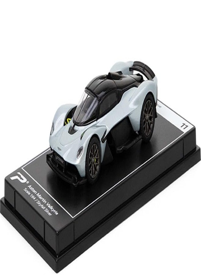 PosterCars 1:64 Scale Aston Martin Valkyrie Skyfall Silver Hypercar League Collection - Image 1