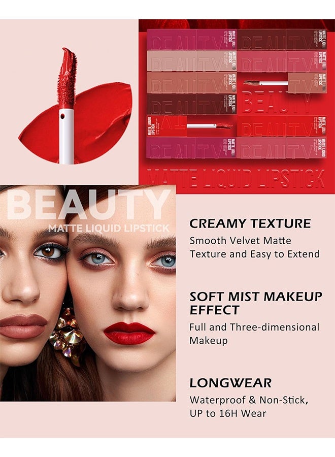 BSIMONE Matte Liquid Lipstick - Long Lasting Up To 16 Hours, New York Velvet Lip Gloss Lip Stain Can Let Your Lip Look Fuller(06#) - Image 3