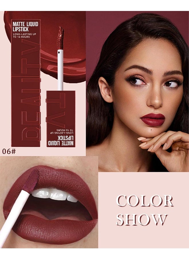 BSIMONE Matte Liquid Lipstick - Long Lasting Up To 16 Hours, New York Velvet Lip Gloss Lip Stain Can Let Your Lip Look Fuller(06#) - Image 2