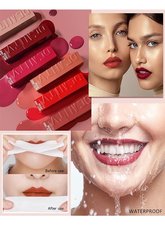 BSIMONE Matte Liquid Lipstick - Long Lasting Up To 16 Hours, New York Velvet Lip Gloss Lip Stain Can Let Your Lip Look Fuller(06#) - Image 4