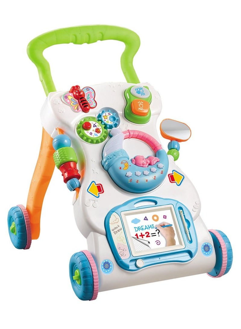 HUNGER 2 In 1 First Steps Baby Walkers Sounds Music and Lights Fun Push Along Walker - Image 1
