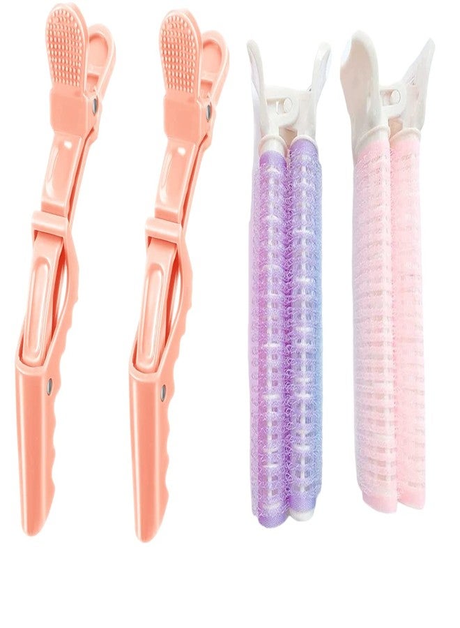 AKADO Alligator Hair Clips Roller for Styling Sectioning, Non-slip Grip Clips for Hair Cutting,Salon Double-Hinged Hair Styling Tool Curler Clamp for Women (Pack of 4pcs) - Image 1