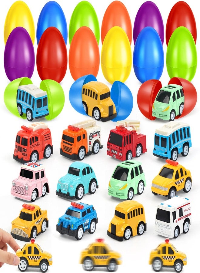 OCHIDO 12 Pack Easter Eggs Filled with Die-Cast Cars, Prefilled Easter Eggs with Toys Inside for Kids Easter Basket Stuffers, Easter Basket Essentials, Easter Party Favors for Easter Egg Hunt - Image 1