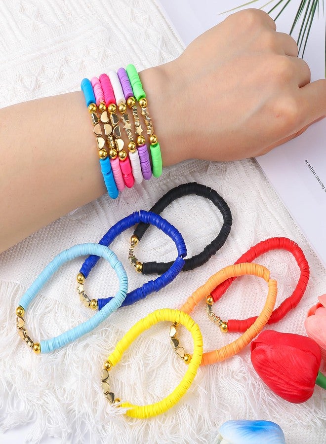 LUYI 12 Pcs Preppy Jewelry Bracelets Set Friendship Beaded Bracelets for Women - Image 4