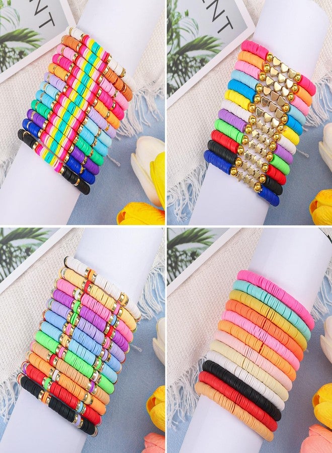 LUYI 12 Pcs Preppy Jewelry Bracelets Set Friendship Beaded Bracelets for Women - Image 2