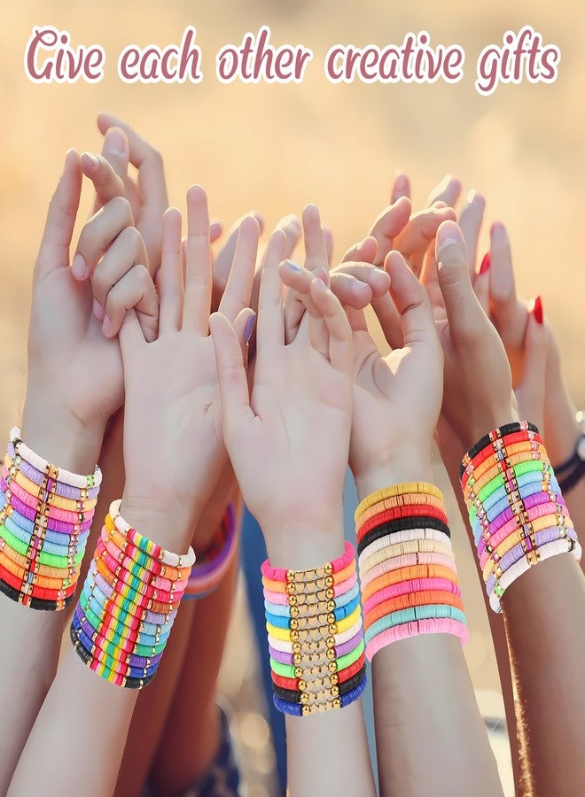 LUYI 12 Pcs Preppy Jewelry Bracelets Set Friendship Beaded Bracelets for Women - Image 5
