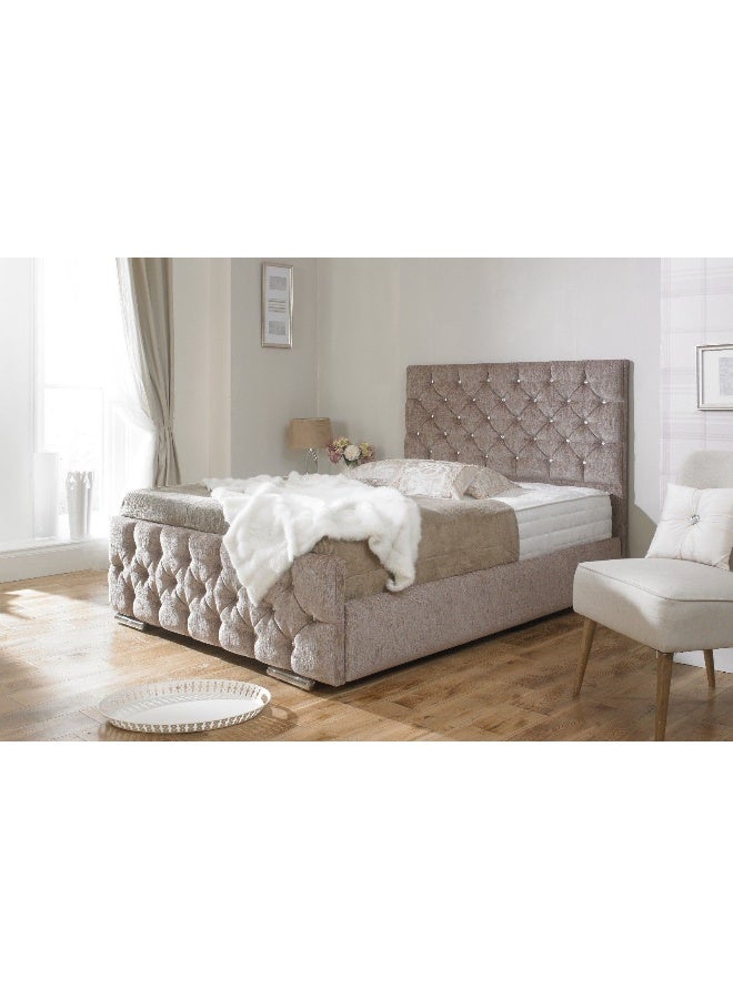 Havana Beds And Upholstery Monaco Chenille Luxury Handmade Queen Bed (Suitable Mattress Fit :150 Cm X 200 Cm) - Image 1
