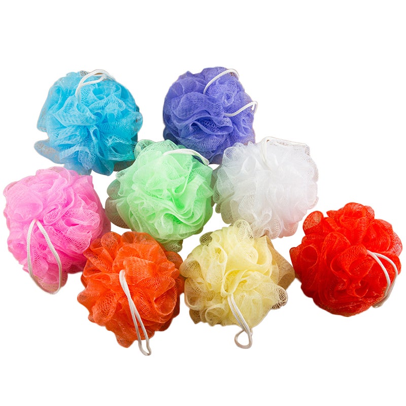 32 pcs Color Shower Sponges Bath Mesh Nets Resuable Scrubber (Mixed Color) - Image 1