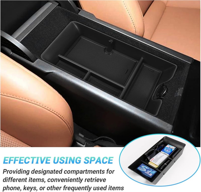 Sinminou Center Console Organizer Compatible with 2025-2026 Toyota Camry Accessories, Armrest Storage Box Glove Organizer Tray Secondary Insert with Coin and Sunglasses Holder Natural tone color options - Image 4
