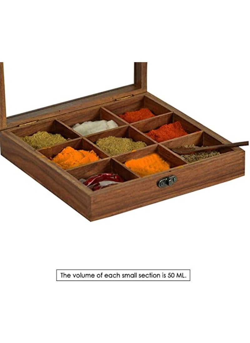 QUESERA Kitchen Spice Box with Spoon Masala Dabba Containers Jars  - Image 3