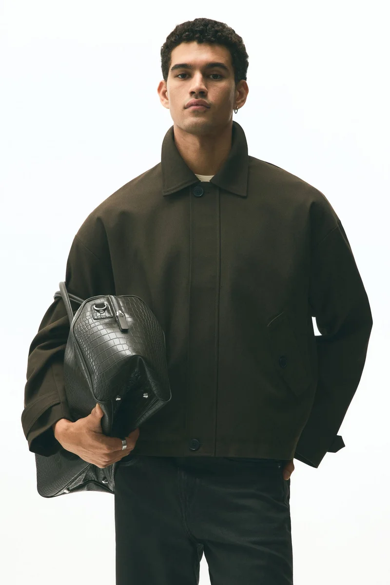 اتش اند ام جاكيت تويل بقصة واسعة