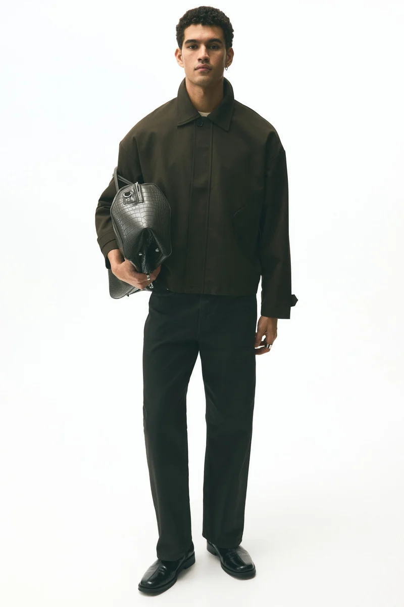 اتش اند ام جاكيت تويل بقصة واسعة