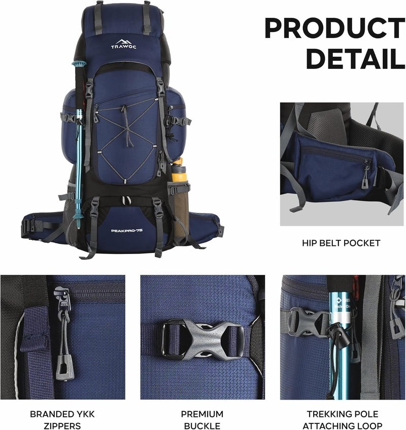 TRAWOC PEAKPRO 75L Travel Backpack - Image 2