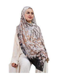 Multicolored crepe chiffon scarf with digital print