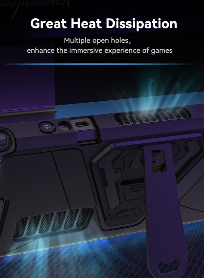 Protective Case for Steam Deck with Kickstand, Accurate Cutouts TPU Cover for Steam Deck, Anti-Slip Comfort Shockproof Protector Grip Shell for Steam Deck Black - Image 4