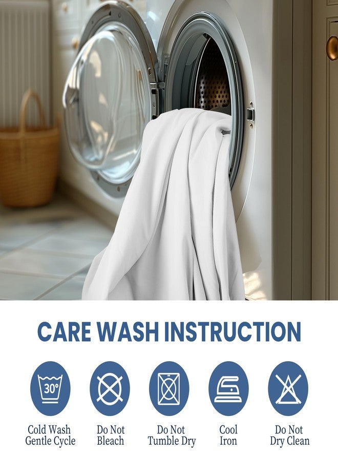 YSSOA Queen Bed Sheet Set-Cooling Breathable & Super Soft 4 Piece Bedding Sheets & Pillowcases with Deep Pockets up to 15", Easy-Fit, Wrinkle, Fade & Stain Resistant, White New - Image 2