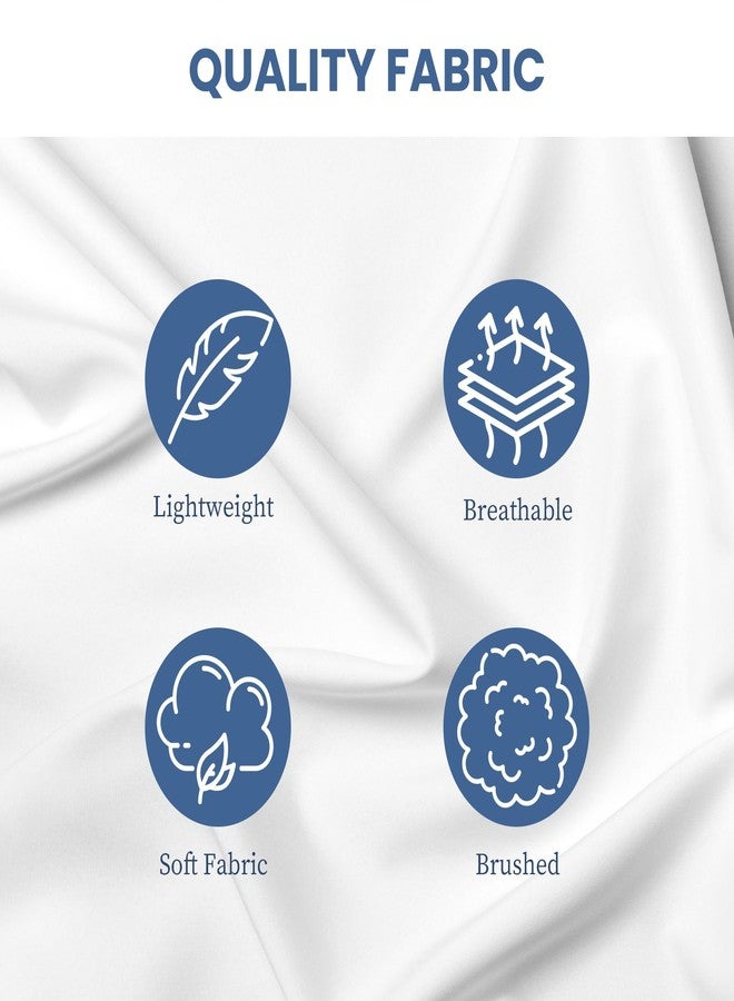 YSSOA Queen Bed Sheet Set-Cooling Breathable & Super Soft 4 Piece Bedding Sheets & Pillowcases with Deep Pockets up to 15", Easy-Fit, Wrinkle, Fade & Stain Resistant, White New - Image 4