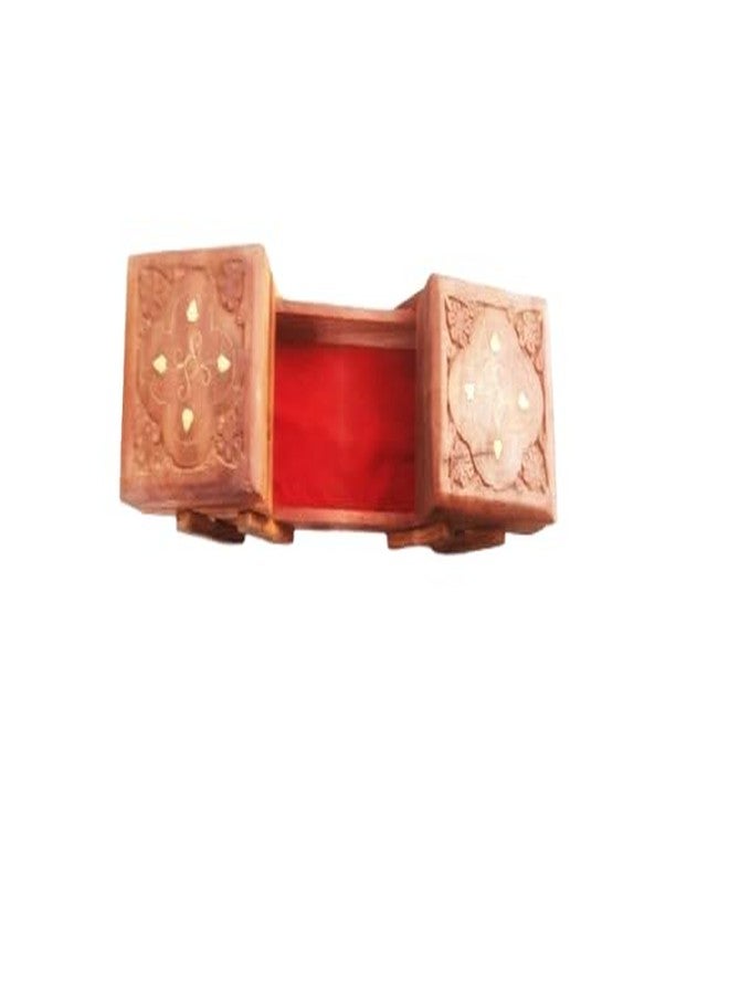 RAMADHARI CREATION Wooden Jewellery Box – Handcrafted Sheesham Wood Storage Organizer with Velvet Lining | Multipurpose Jewellery Case for Rings, Earrings, Bangles & Gifts - Image 2