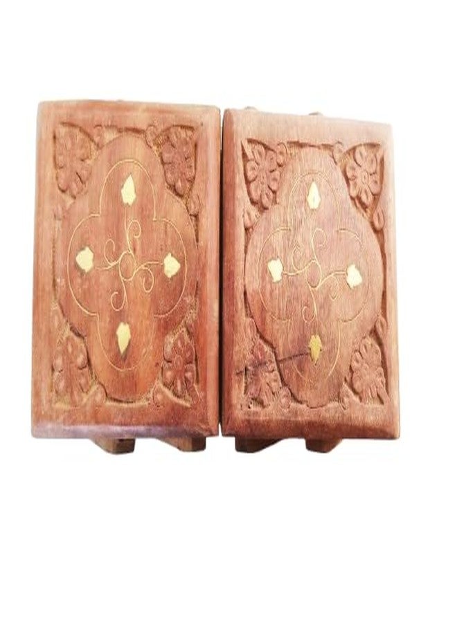 RAMADHARI CREATION Wooden Jewellery Box – Handcrafted Sheesham Wood Storage Organizer with Velvet Lining | Multipurpose Jewellery Case for Rings, Earrings, Bangles & Gifts - Image 3