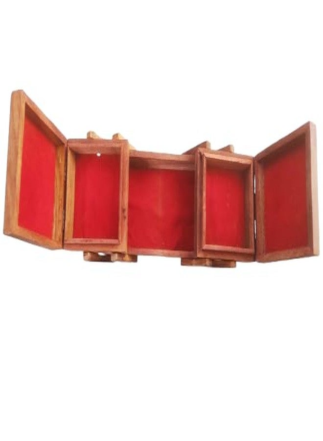 RAMADHARI CREATION Wooden Jewellery Box – Handcrafted Sheesham Wood Storage Organizer with Velvet Lining | Multipurpose Jewellery Case for Rings, Earrings, Bangles & Gifts - Image 4
