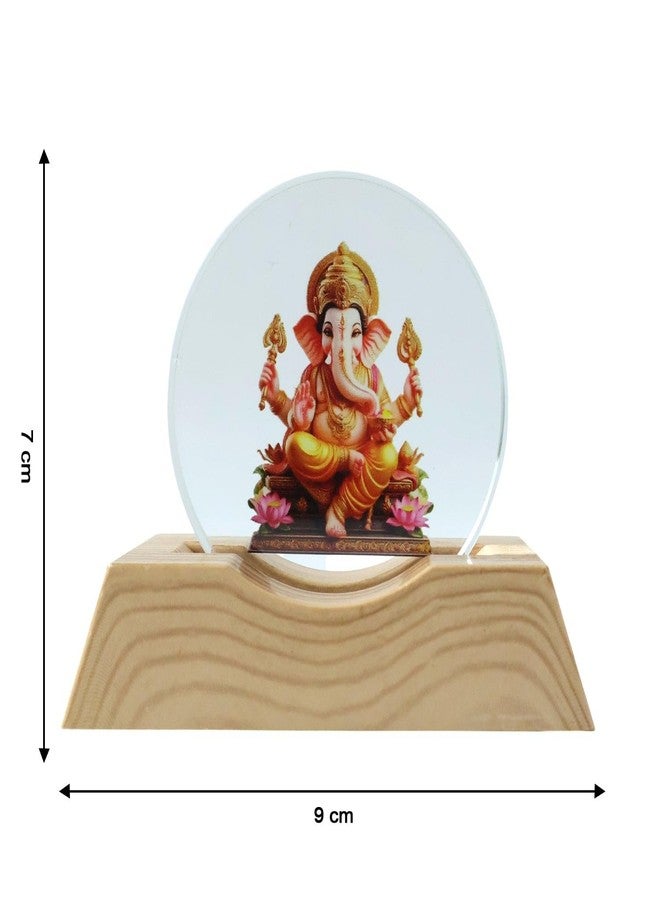 Oblivion Night Light for Bedroom – 3D Lord Ganesha Acrylic LED Night Lamp with Wooden Base, USB Power Decorative Table Lamp for Home, Mandir, Bedroom & Office Desk, Perfect for Gifting (Pack of 1) - Image 2