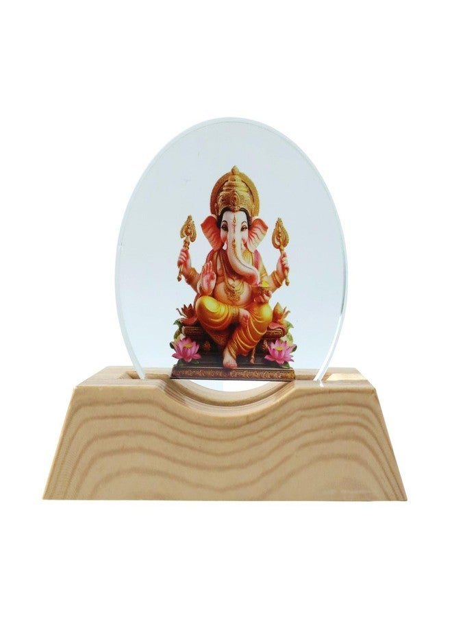 Oblivion Night Light for Bedroom – 3D Lord Ganesha Acrylic LED Night Lamp with Wooden Base, USB Power Decorative Table Lamp for Home, Mandir, Bedroom & Office Desk, Perfect for Gifting (Pack of 1) - Image 1