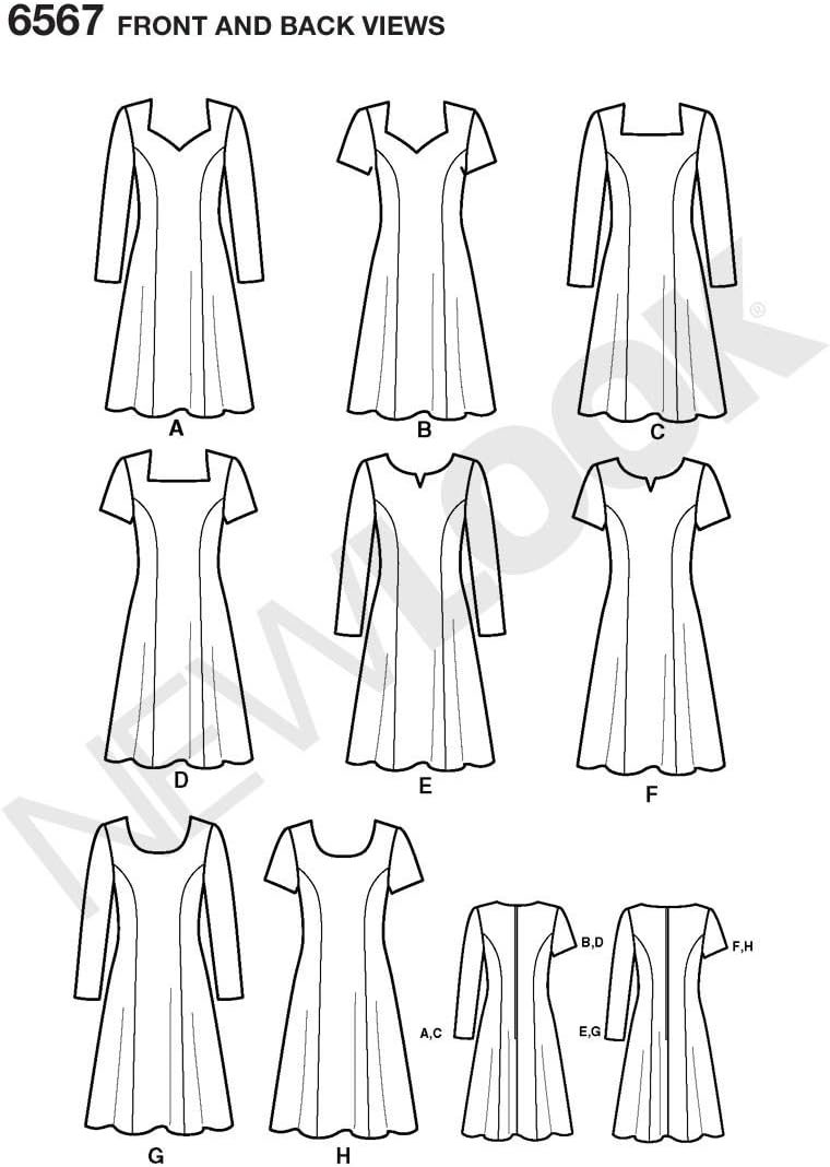 Simplicity New Look Sewing Pattern 6567 for Misses Dresses in Size A (6-8-10-12-14-16) - Image 3
